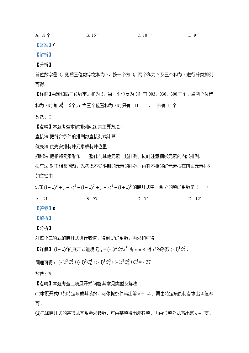 山东省淄博市英才中学19 学年高二下学期期中考试数学试题