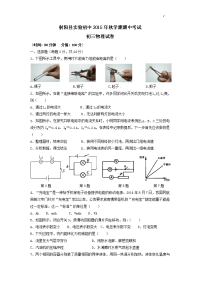 2016届江苏省盐城市射阳县实验初级中学九年级上学期期中考试物理试题