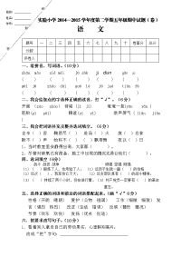 人教版小学五年级语文下册期中试卷 (4)