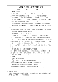 人教版五年级上学期数学期末试题10