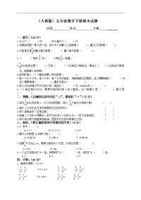 人教版小学五年级数学下册期末测试题9