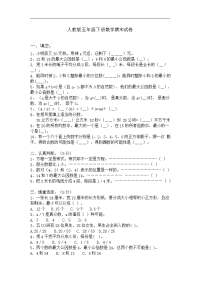 人教版小学五年级数学下册期末测试题2