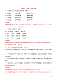 2020年中考语文真题试题（含解析） 新人教版