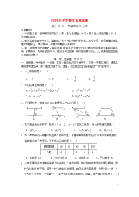 2019年中考数学真题试题（含答案）