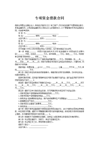 专项资金借款合同