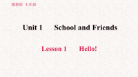 冀教版七年级英语上册习题课件Lesson 1 Hello!