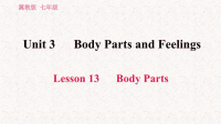 冀教版七年级英语上册习题课件Lesson 13 Body Parts