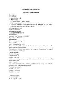 冀教七上Unit  Food and RestaurantsLesson