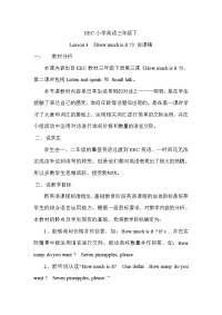 冀教三起三下Lesson  How Much Is It说课稿