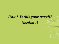 七年级英语上册Unit3Isthisyourpencil新版人教新目标版