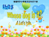 人教版五年级下册Unit5ALetstalk