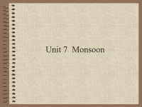 《气象科技英语》课件：专业英语Unit 7  Monsoon