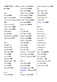人教小学英语三年级起点单词表带音标