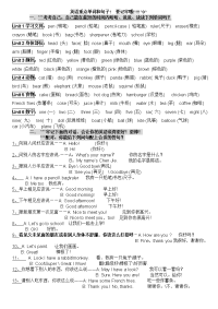 人教版小学英语三年级上下册知识点