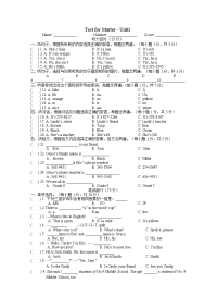 初一上英语Test for StarterUnit 试卷