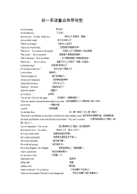 初一英语常用句型