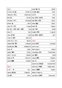 译林牛津小学英语三年级下册单词表