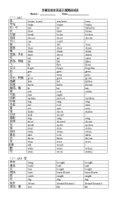 外研社初中英语不规则动词表复习