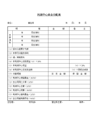 利润中心奖金分配表