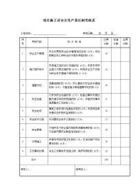 项目施工员安全生产责任制考核表