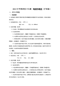 2014中考物理复习专题电流与电压沪科版解读