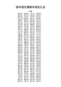 初中语文部编版易错字词全汇总（打印出来每生一份）