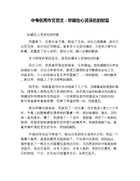 中考作文范文珍藏在心灵深处的财富