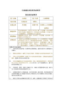 行政副总岗位职责说明书