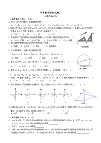 成都市初三中考数学模拟试题含答案