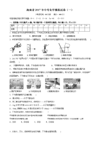 海南中考化学备考会模拟试卷及答案一