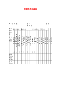 公司员工考核表