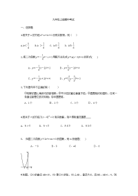 2020年秋人教版 九年级数学上册期中复习 试卷（无答案）