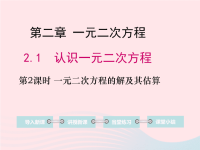 九年级数学上册第二章一元二次方程1认识一元二次方程第2课时一元二次方程的解及其估算教学课件新版北师大版