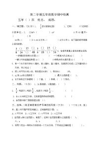 新人教版五年级数学下册期中试卷 (6)
