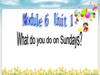 3BModule6-Unit1 What do you do on Sundays｜外研社（三起） (共30张PPT)