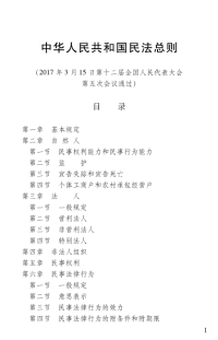 中华人民共和国民法总则 17版