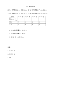 人教版数学3年级下册一课一练-3-1 复式统计表