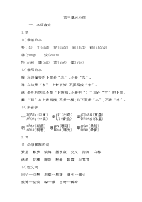 人教部编版语文四年级下册-第三单元知识小结