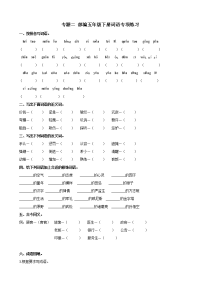 部编版语文五年级下册-专题二 词语专项练习