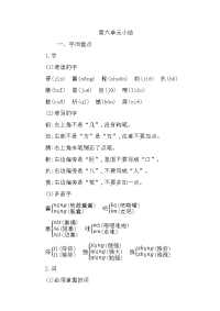 部编版语文四年级下册-第六单元知识小结