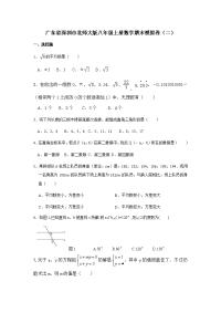 广东省深圳市 八年级上册数学期末模拟卷（二）