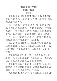 统编版四年级下册语文类文阅读-20 芦花鞋