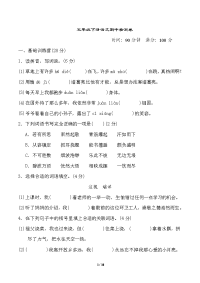 五年级下册语文试题-期中检测卷（含答案）部编版