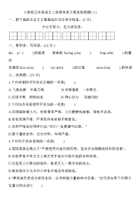 五年级上册语文试题-期末复习提优检测题(二) 部编版 含答案