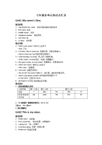 人教版英语七年级上册所有单元知识点总结