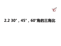 九年级上册青岛版数学课件2-2 30°，45°，60°角的三角比