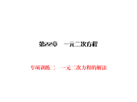 华师版九年级上册数学同步练习课件-第22章 一元二次方程的解法-专项训练2