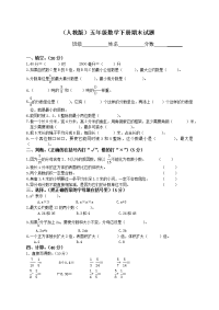 人教版小学五年级数学下册期末测试题9