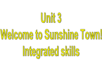 译林版七年级下册英语课件-Unit 3 Welcome to Sunshine Town!  I
